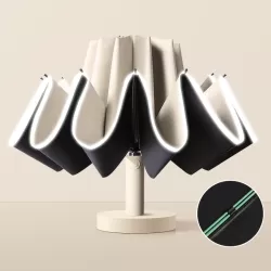20 Bone Reverse Double Bone Automatic Folding Umbrella Sunshade Sun Umbrella Beige
