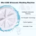 3 in 1 Portable Mini Washing Machine Ultrasonic Turbine Clothes Mini Washer with USB Cable Convenient for Travel