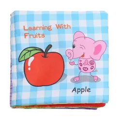 Baby Rattles Toy Soft Animal Cloth Book Newborn Stroller Hanging Toy Early Learning Education Baby Toys Fruit