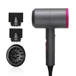High-power Anionic Cold Hot Air Constant Temperature Hair Dryer EU Plug Red and Grey