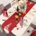 Christmas Tablecloth Santa Claus Table Runner Hotel Banquet Table Flag for Festival Decoration Gray