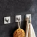 14mm Stainless Steel Cylinder Hanger Bathroom Non-perforated Storage Clothes Hook Silver
