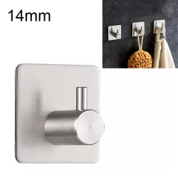 14mm Stainless Steel Cylinder Hanger Bathroom Non-perforated Storage Clothes Hook Silver