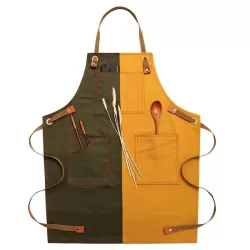 Household Denim Apron Barista Floral Tea Shop Barber Work Clothes