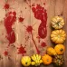 Halloween Decorations PVC Creative Blood Handprints and Footprints Wall Stickers Window Stickers Random Style Delivery