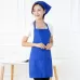 2PCS Kitchen Chef Aprons Cooking Baking Apron With Pockets Blue