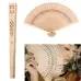8 inch Ancient Style Fragrant Wood Fan Folding Fan Dance Fan Solid Craft Fan