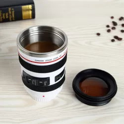 400ML Camera Lens Cup Mug Caniam EF 24-105mm F4 Filter Cup for Coffee Milk Water as Gift White