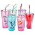 8 PCS Reusable Silicone Tips Stainless Steel Drinking Straws and 2 PCS Cleaner Brushes Set Kit with Cashmere Bag