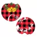 Christmas Decorations Red And Black Lattice Curtain Pull Flag Party Atmosphere Door Hanging Arrangement