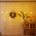 LED Curtain Lights Christmas Decoration Bell And Deer String Lights Battery Box with RC Warm White Light