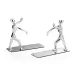 Pair Small Person Standing Decoration Creative Desk Bookshelf Metal Book Push Plate