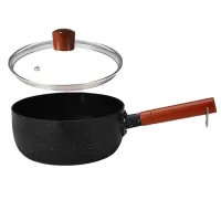 22cm With Cover Boil Instant Noodles Non-Stick Pan Baby Food Supplement Pan Maifan Stone Small Milk Pot Black