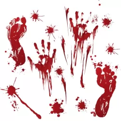 Halloween Decorations PVC Creative Blood Handprints and Footprints Wall Stickers Window Stickers Random Style Delivery