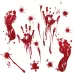 Halloween Decorations PVC Creative Blood Handprints and Footprints Wall Stickers Window Stickers Random Style Delivery