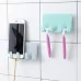 Practical Wall Sticking Phone Charging Holder Socket Strong Sticky Adhesive Sopport Rack Shelf With Hooks Blue