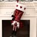 Hanging Feet Faceless Doll Christmas Socks Christmas Decoration Gift Bag Red And Black Grid