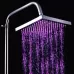 Square Temperature Sensor 3-Color Blue or Pink or Red LED Showerhead