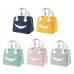 Smile Lunch Bag with Leather Handles Small Gray