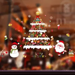 Christmas Decoration Stickers Scene Layout Window Static Stickers 60x90cm