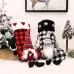 Hanging Feet Faceless Doll Christmas Socks Christmas Decoration Gift Bag Red And Black Grid