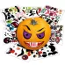 1 Sets SQ629 Halloween Electrostatic Window Stickers Party Decoration Glass Window Wall Double-Sided Stickers Pumpkin Expression