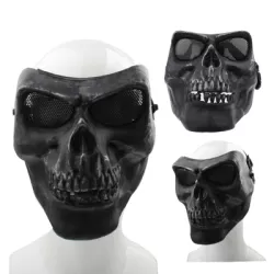 High Intensity Terrifying Evil Facepiece Skeleton Anti BB Bomb Face Mask with Elastic Bands Black