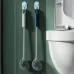 Long Handle Household Toilet Soft Rubber Toilet Cleaning Brush Black