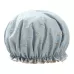 28cm Thick Waterproof Bath Hat Double Layer Shower Hair Cover Women Supplies Shower Caps Blue Small Flower