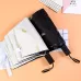 Feather Pattern Umbrella Dual-Use Three Folding Manual Control Portable Sunscreen Rain Umbrellas Windproof Parasol Black