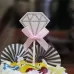 5 Packs Diamond Cake Birthday Inserted Card Wedding Party Dessert Table Decoration Supplies Pink