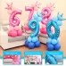 Number Foil Balloon Happy Birthday Decoration Pink