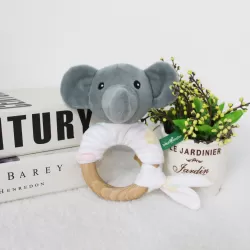 Baby Hand Rattles Toys Hand Grip Stick Newborn Soothing Toys Little Grey Elephant