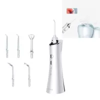 Electric Tooth Punch Dental Scaler Water Floss Household Portable Oral Cleaning Machine White