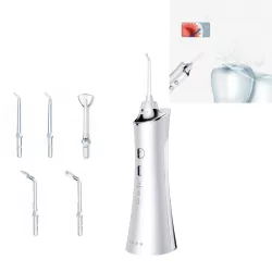 Electric Tooth Punch Dental Scaler Water Floss Household Portable Oral Cleaning Machine White