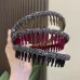Acrylic Hair Accessories Flocking Cloth Rhinestone Wave Non-Slip Headband With Comb Teeth Black