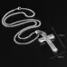 1213 Three Layer Cross Necklace Titanium Steel Men Necklace Steel Color Pendant and  Pearl Chain