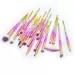 20 in 1 Diamond Handle Eye Brush Multi-functional Makeup Brush Pink and Blue Handle and Purple Brush