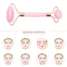 Double Head Massage Roller Natural Rose Crystal Quartz Jade Stone Anti Cellulite Wrinkle Facial Body Beauty Health Tool Pink