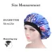 2 PCS Women Satin Night Sleep Cap Hair Bonnet Hat Silk Head Cover Wide Elastic Band Royal Blue Flower