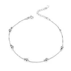 SCT005 S925 Silver Anklet White Gold Plated Anklet