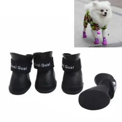 Lovely Pet Dog Shoes Puppy Candy Color Rubber Boots Waterproof Rain Shoes