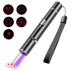 USB Rechargeable Laser Pattern Funny Cat Flashlight With Woods Purple Light Detection Lamp