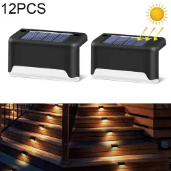 12 PCS Solar Powered LED Outdoor Stairway Light IP65 Waterproof Garden Lamp Warm White Light