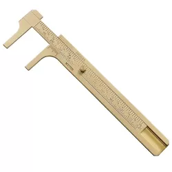 Brass Retro Drawing Ruler Measuring Tools 0-120mm Caliper Double Scale