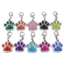 10 PCS Enamel Cat Dog Bear Paw Prints Key Chain Jewelry Making