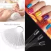 3 Set Fan-shaped Nail Mold Swatch Nail Polish Color Card Nail Art Display Board With nails transparent