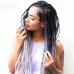 60cm 57 Black and Lake Blue Fashion Color Gradient Individual Braid Wigs Chemical Fiber Big Braids