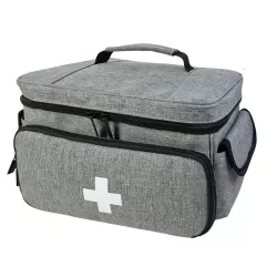 Small Medicine Storage Bag Home First Aid Kit Grey