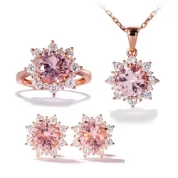 3 PCS in Set Snow Shape Gemstone Jewelry Set For Women size 6